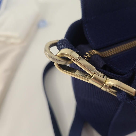 Rothys Navy The Mini Convertible Vegan Satchel Bag Purse Crossbody Micro Bag HTF - Picture 11 of 13